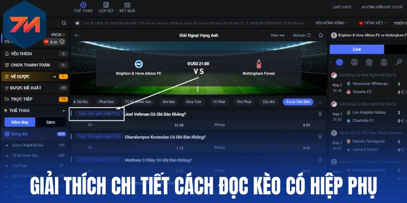 Giải thích chi tiết cách đọc kèo có hiệp phụ