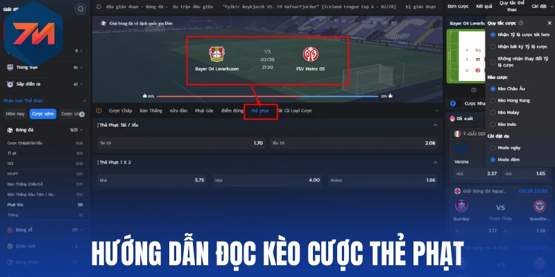 Hướng dẫn đọc kèo cược thẻ phạt